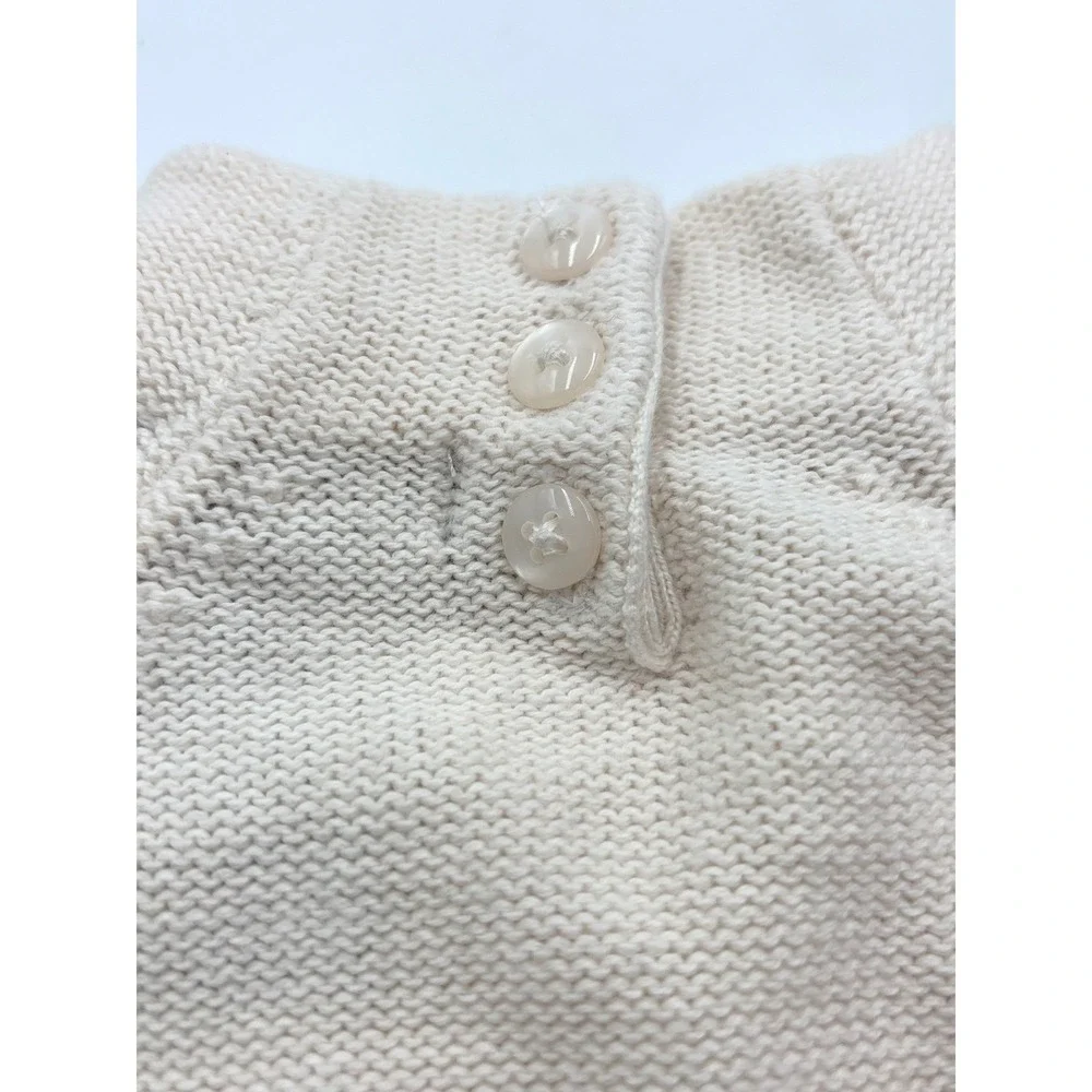 Embroidered Sweater Dress Girl's 12M Ivory Cream Knit‎ Gold Embellished